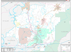 Anniston-Oxford-Jacksonville Metro Area Wall Map Premium Style 2026